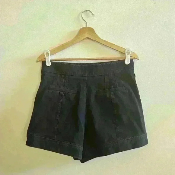 Derek Lam 10 Crosby Side Snap Black Shorts | Size 10 - Picture 2 of 6